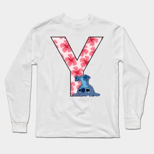 Stitch letter Long Sleeve T-Shirt